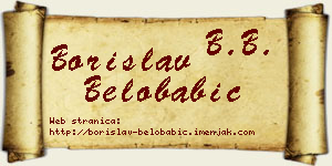 Borislav Belobabić vizit kartica